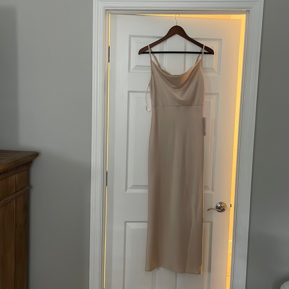 BHLDN Dresses & Skirts - BHLDN Cali Satin Charmeuse Midi Dress Oyster 4